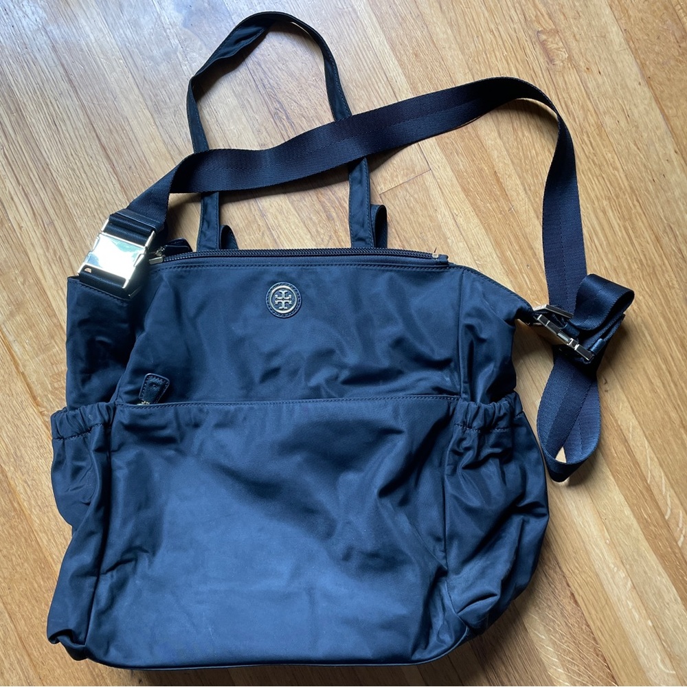 Tory Burch Black Nylon Convertible Baby Bag